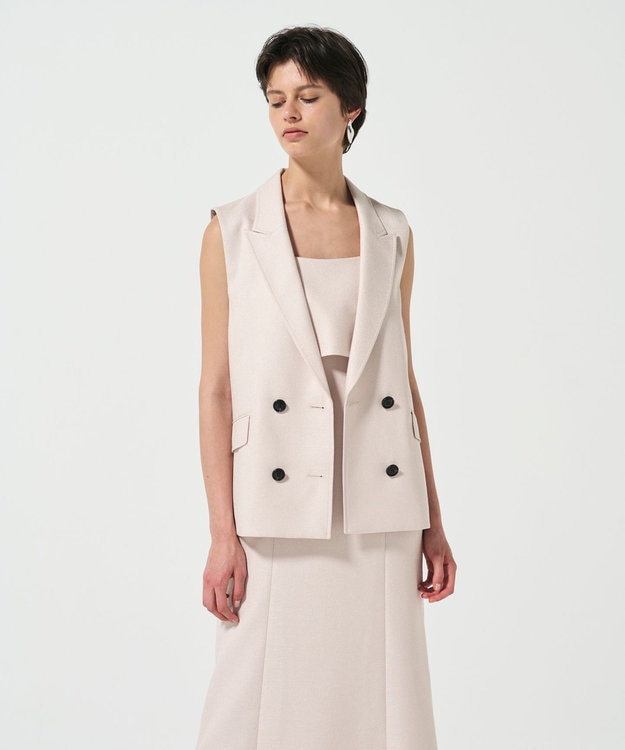 GRACE CONTINENTAL バックフリルベスト ベージュ