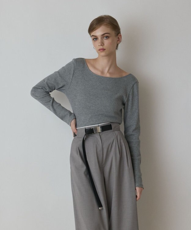 GRACE CONTINENTAL ウ－ルコットンテレコトップ グレー