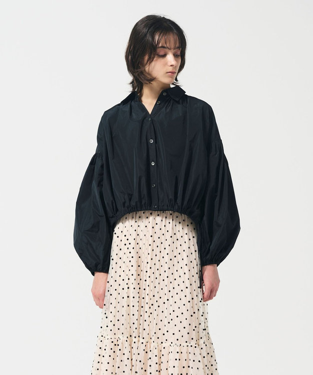 GRACE CONTINENTAL タフタギャザーシャツ ブラック