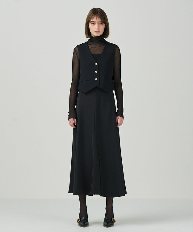 GRACE CONTINENTAL ロングジレワンピ サテンコンビジレワンピース / GRACE CONTINENTAL | GRACE