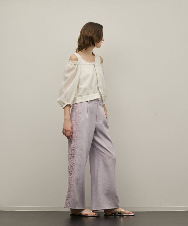 GRACE CONTINENTAL サイドレースパンツ ラベンダー