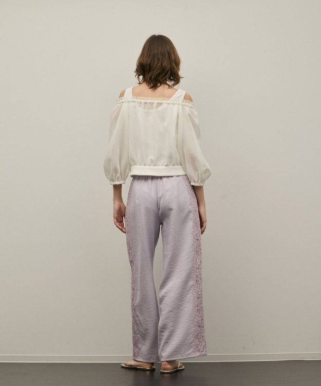 GRACE CONTINENTAL サイドレースパンツ ラベンダー