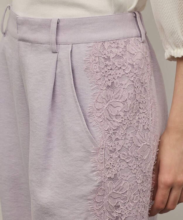 GRACE CONTINENTAL サイドレースパンツ ラベンダー