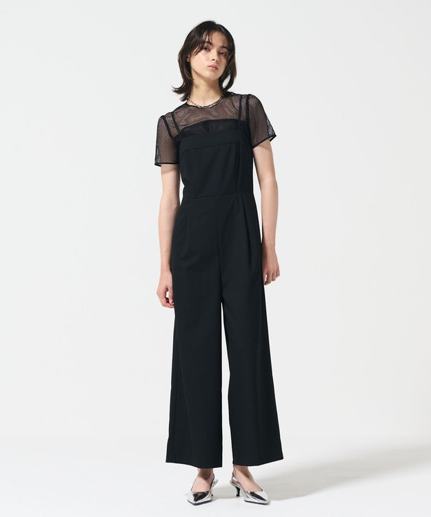 GRACE CONTINENTAL サイドラインサロペ ブラック