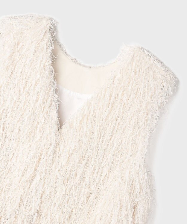 GRACE CONTINENTAL フリンジベスト ホワイト