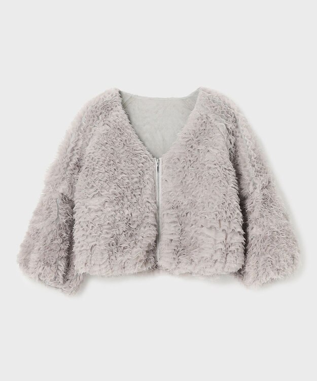 GRACE CONTINENTAL フラワーチュール刺繍ブルゾン グレー