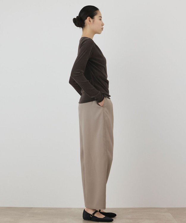 GRACE CONTINENTAL フロッキードレープトップス ブラウン