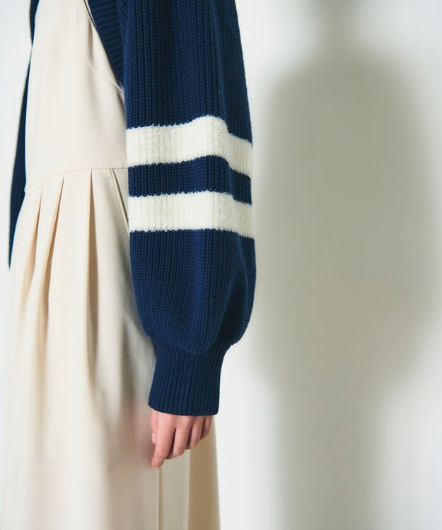 GRACE CONTINENTAL 畦ショートニットカーディガン ネイビー