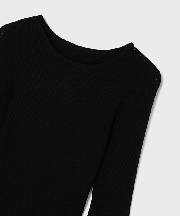GRACE CONTINENTAL アイレットリブニットトップ ブラック