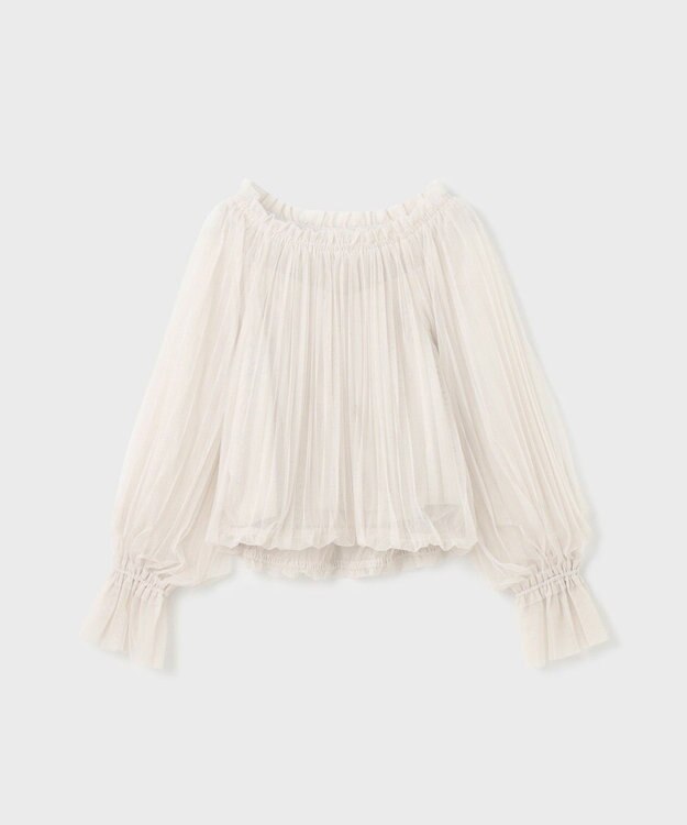 GRACE CONTINENTAL チュールプリーツトップ ベージュ