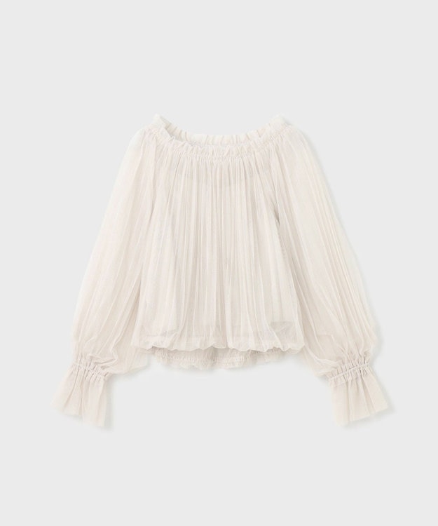 GRACE CONTINENTAL チュールプリーツトップ ベージュ