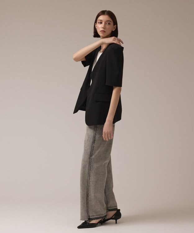 GRACE CONTINENTAL パフスリーブジャケット ブラック