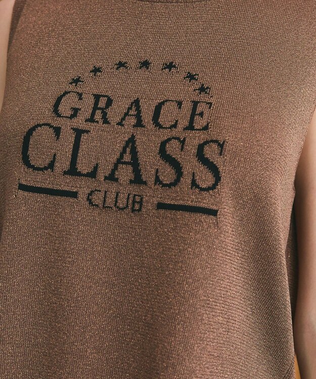 GRACE CONTINENTAL ラメジャガードノースリーブ ブラウン
