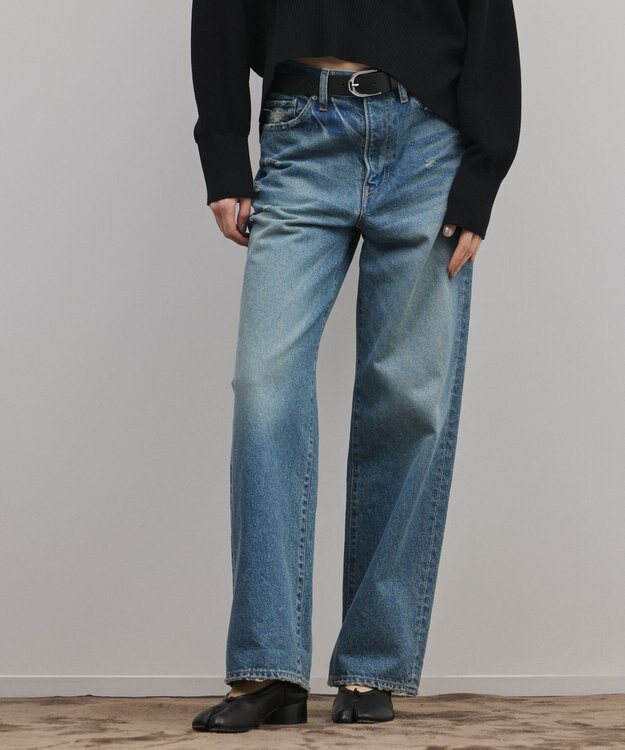 GRACE CONTINENTAL ワイドストレートデニムパンツ インディゴ