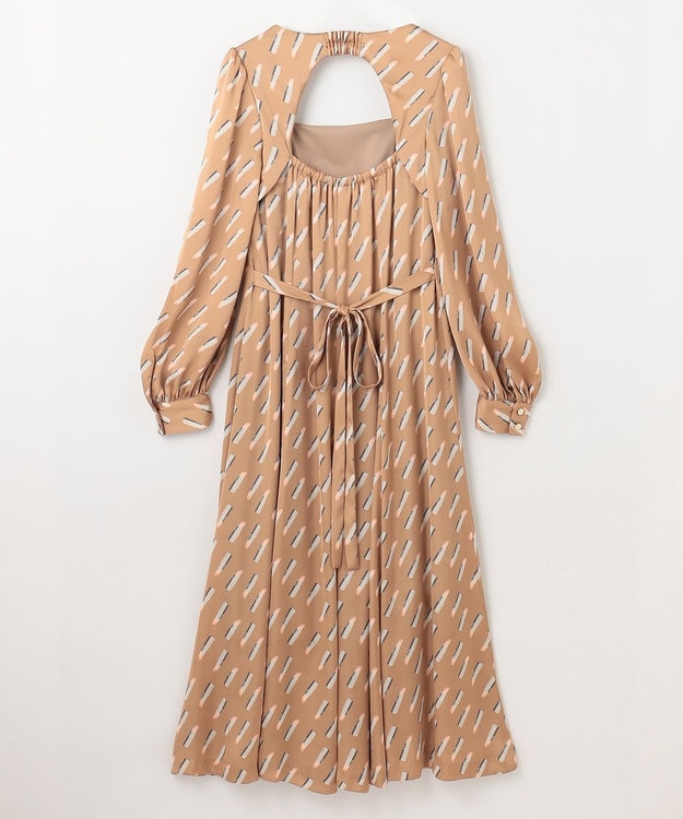 GRACE CONTINENTAL バックシャンリップドレス ベージュ