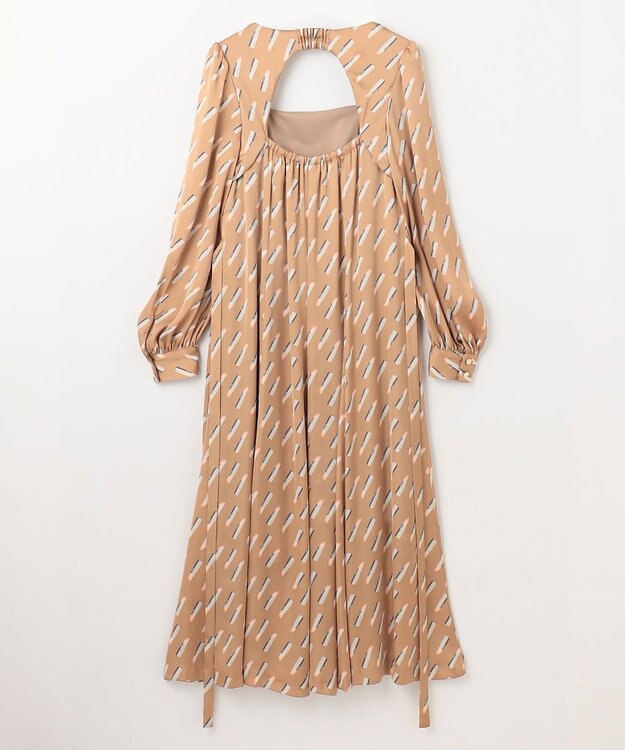 GRACE CONTINENTAL バックシャンリップドレス ベージュ