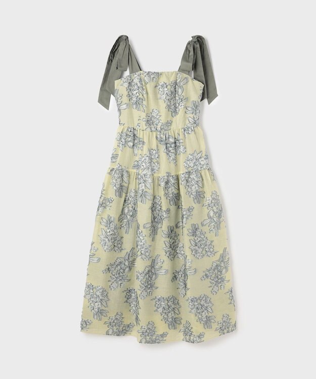 GRACE CONTINENTAL シアージャガードティアードワンピース イエロー