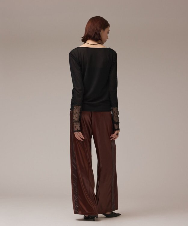 GRACE CONTINENTAL アセテートシアーカットトップ ブラック