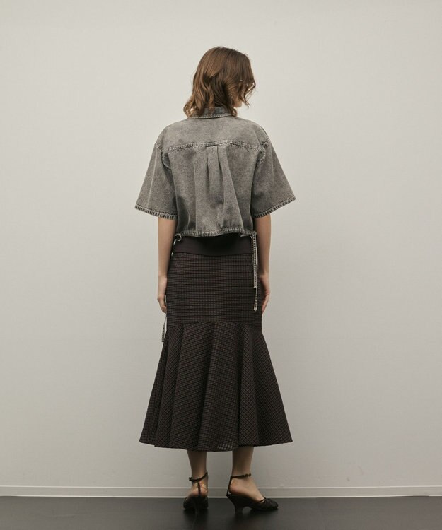 GRACE CONTINENTAL チェックマーメイドスカート ブラウン