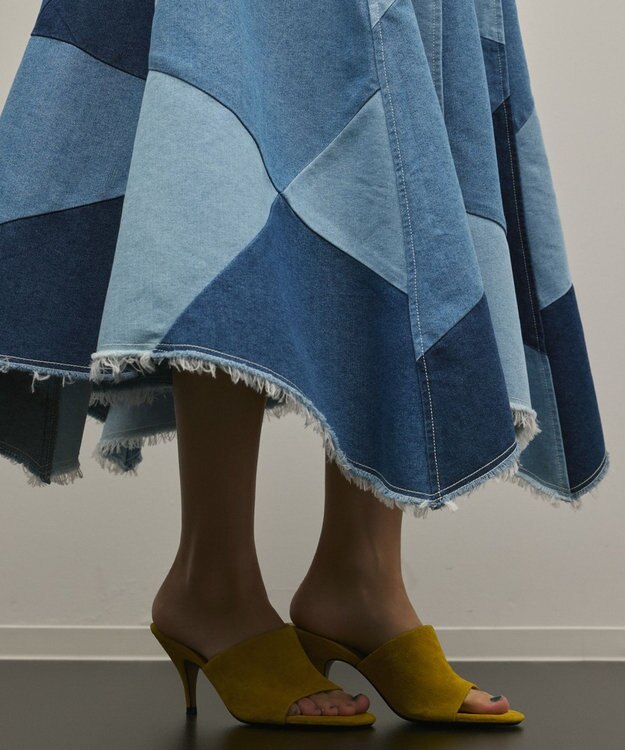 GRACE CONTINENTAL パッチワークデニムワンピース マルチ