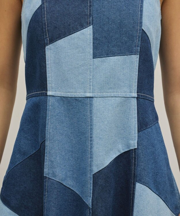 GRACE CONTINENTAL パッチワークデニムワンピース マルチ