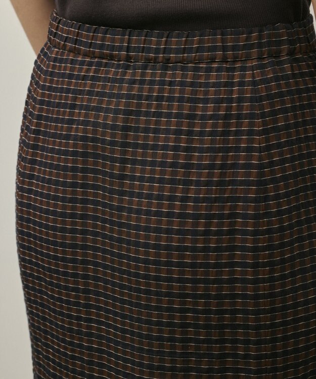 GRACE CONTINENTAL チェックマーメイドスカート ブラウン