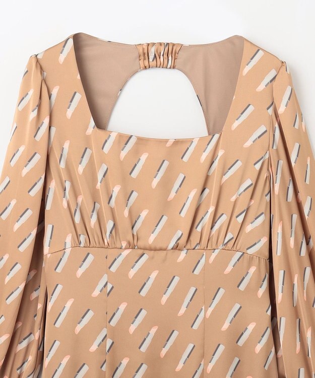 GRACE CONTINENTAL バックシャンリップドレス ベージュ