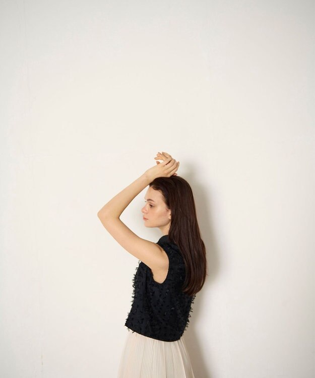 GRACE CONTINENTAL シアージャガード トップ ブラック