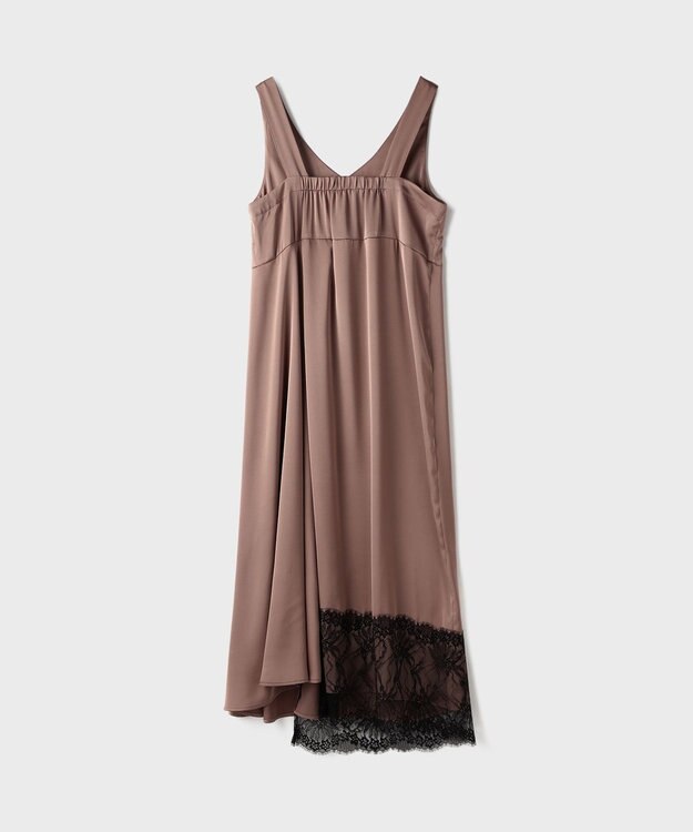 GRACE CONTINENTAL サテンレースニットワンピース ブラック