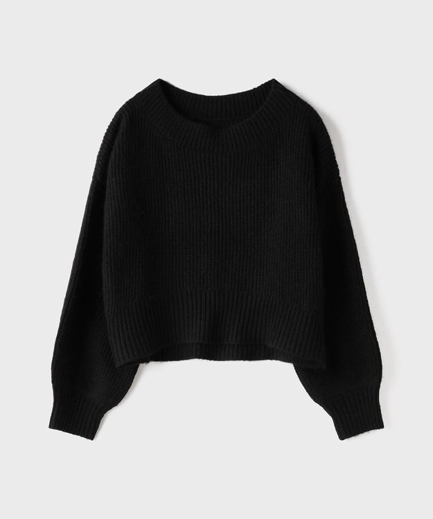 GRACE CONTINENTAL サテンレースニットワンピース ブラック