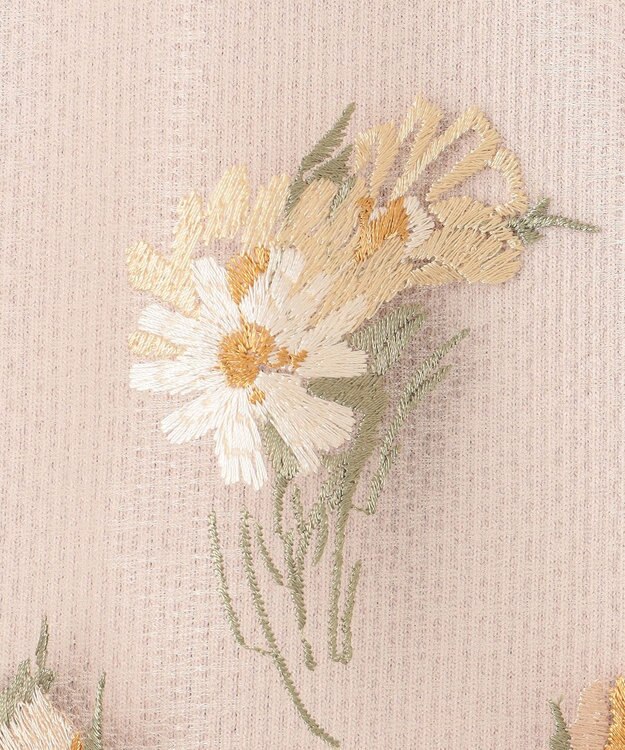 GRACE CONTINENTAL 刺繍ケープニットトップ ベージュ