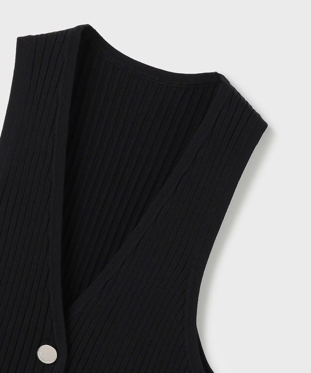 GRACE CONTINENTAL リブニットベスト ブラック