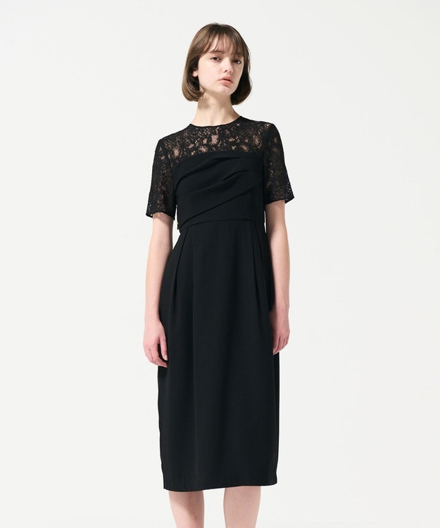 GRACE CONTINENTAL タックドレープコクンドレス ブラック