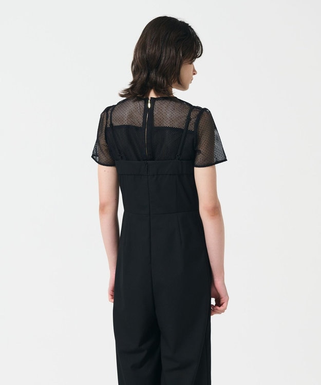 GRACE CONTINENTAL サイドラインサロペ ブラック