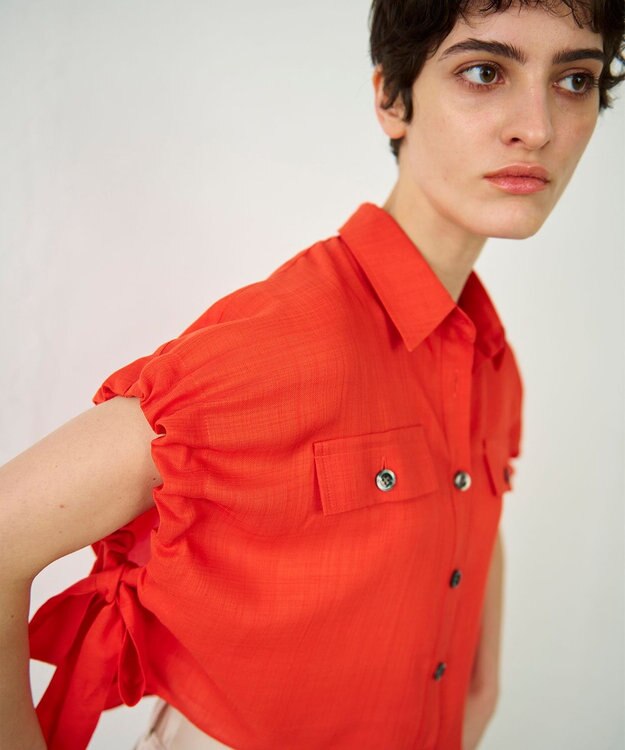 GRACE CONTINENTAL ショートポンチョシャツ オレンジ