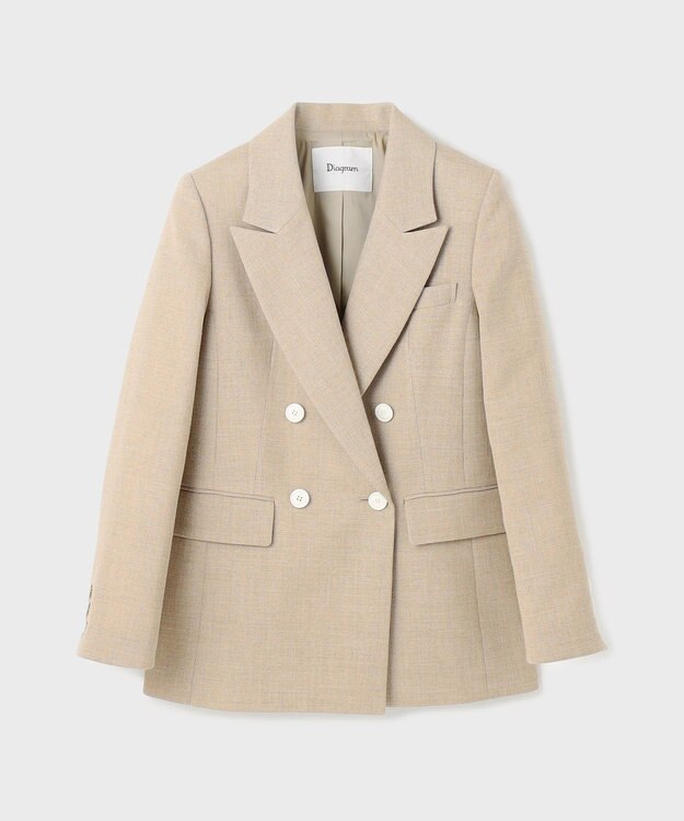 GRACE CONTINENTAL リネンライクダブルジャケット ベージュ