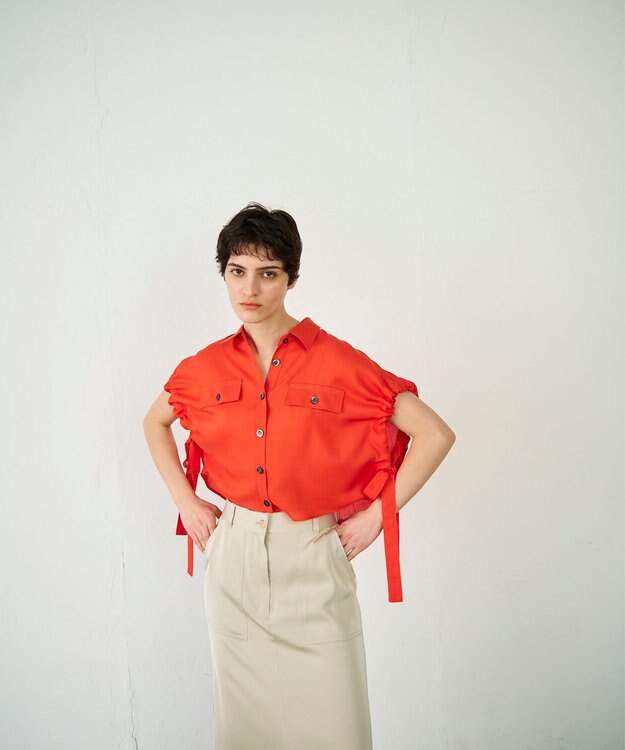 GRACE CONTINENTAL ショートポンチョシャツ オレンジ