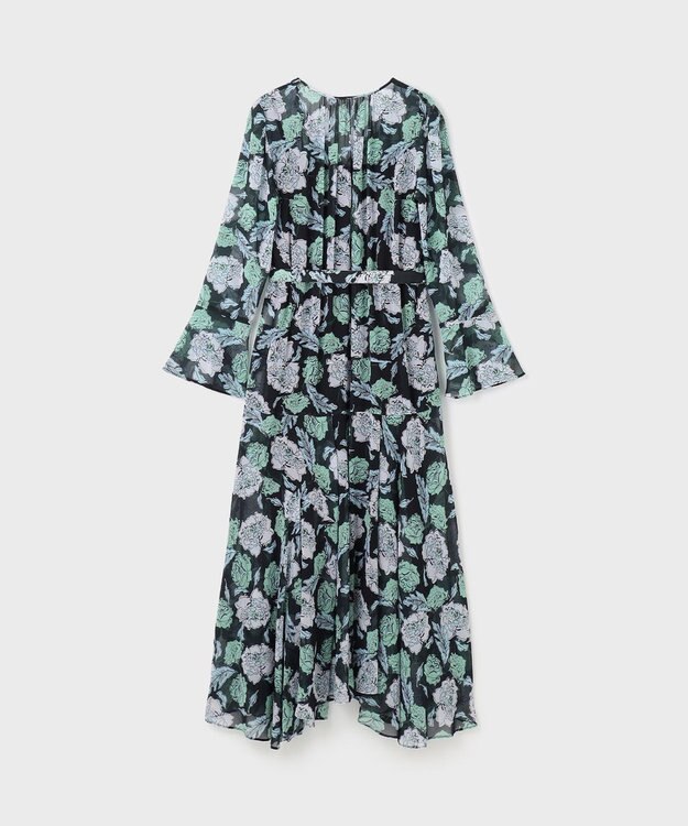 GRACE CONTINENTAL フラワープリントワンピース ブラック