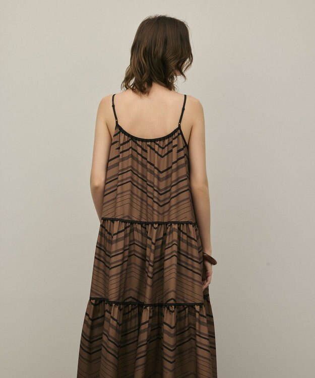 GRACE CONTINENTAL キカプリントキャミワンピース ブラウン