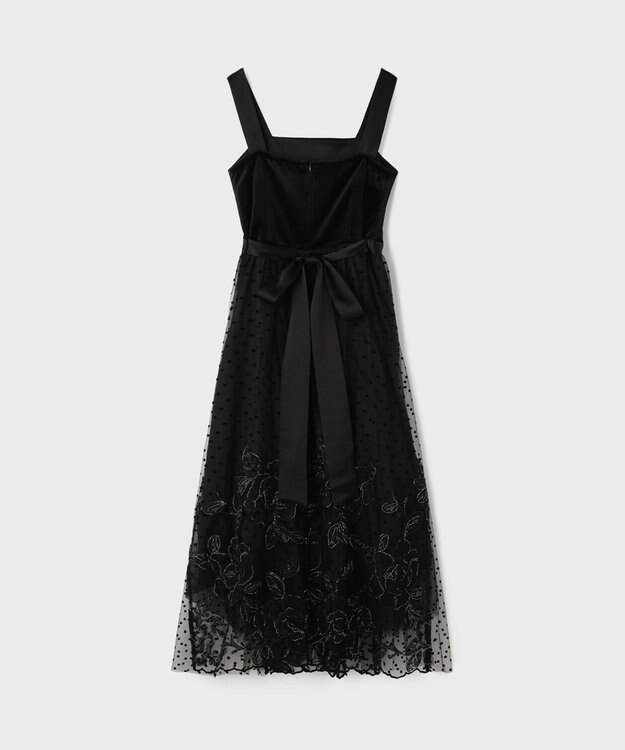 GRACE CONTINENTAL ドットフラワーembドレス ブラック