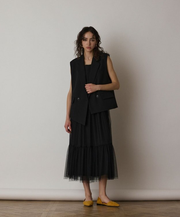 GRACE CONTINENTAL イレヘムジレジャケット ブラック