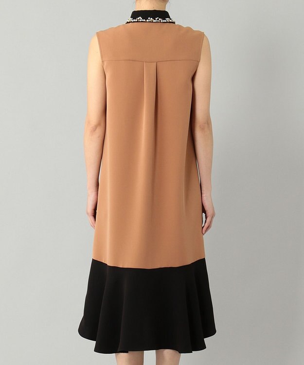 GRACE CONTINENTAL カラーブロックシャツドレス キャメル