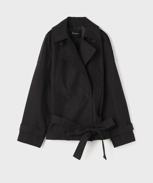 GRACE CONTINENTAL オーバーショートトレンチ ブラック