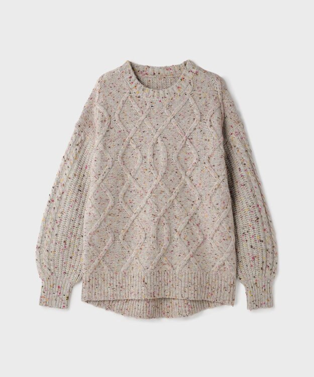 GRACE CONTINENTAL ケーブルニットトップ グレー