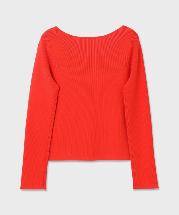 GRACE CONTINENTAL リブVネックニットトップ レッド