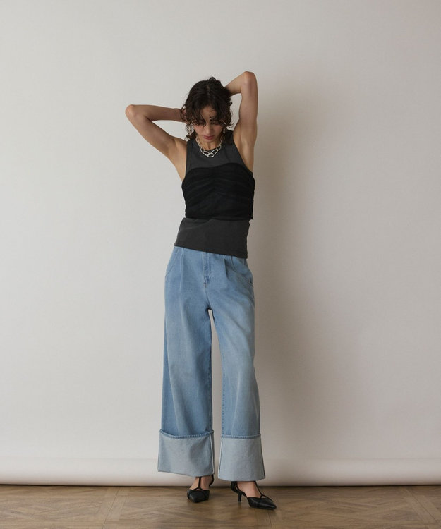 GRACE CONTINENTAL チュールベアトップ ブラック