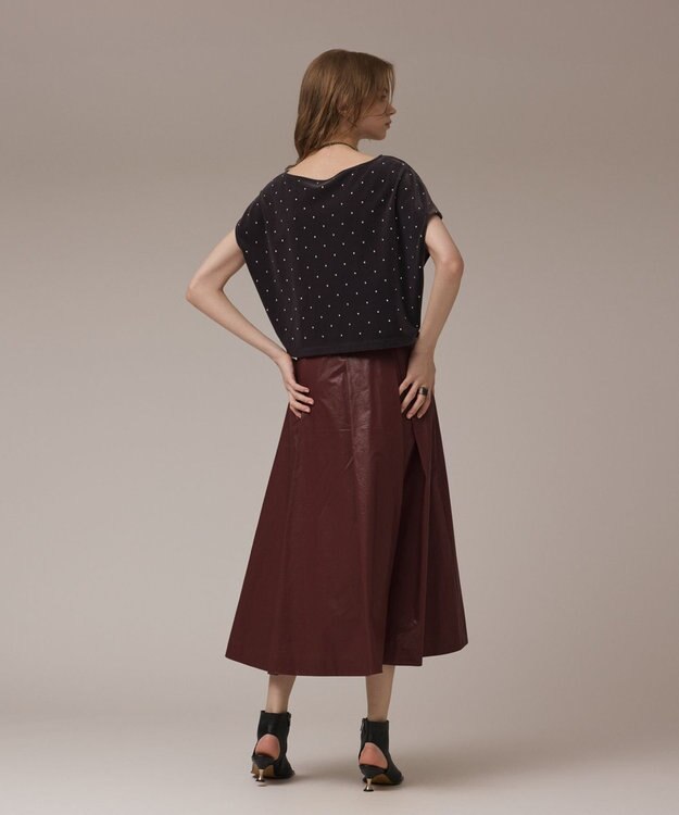 GRACE CONTINENTAL コーティングタックスカート ブラウン