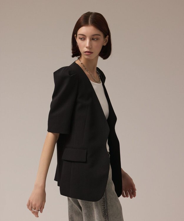 GRACE CONTINENTAL パフスリーブジャケット ブラック