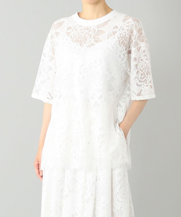 GRACE CONTINENTAL ローズレーストップ ホワイト
