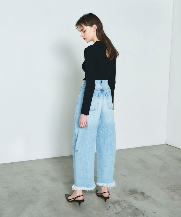 GRACE CONTINENTAL リブニットトップ ブラック